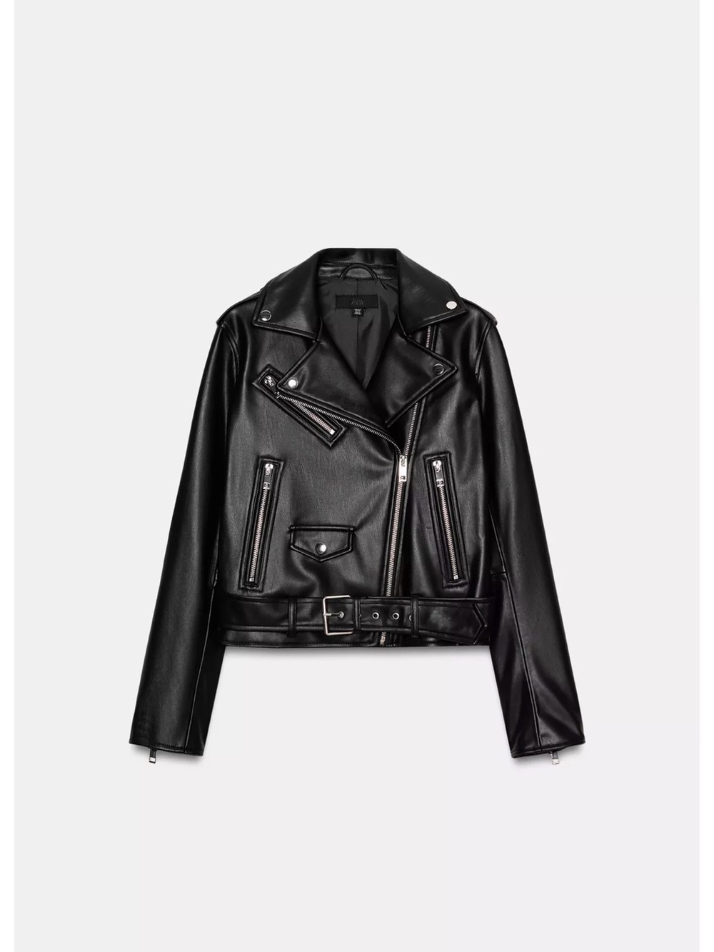 Zara Women's Sleek Black Biker Jacket